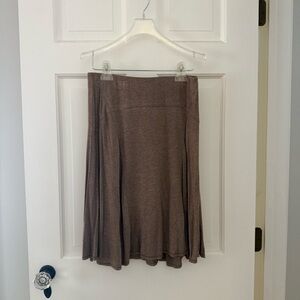 Max Studio Brown A-Line Stretchy Skirt with Elastic Waistband